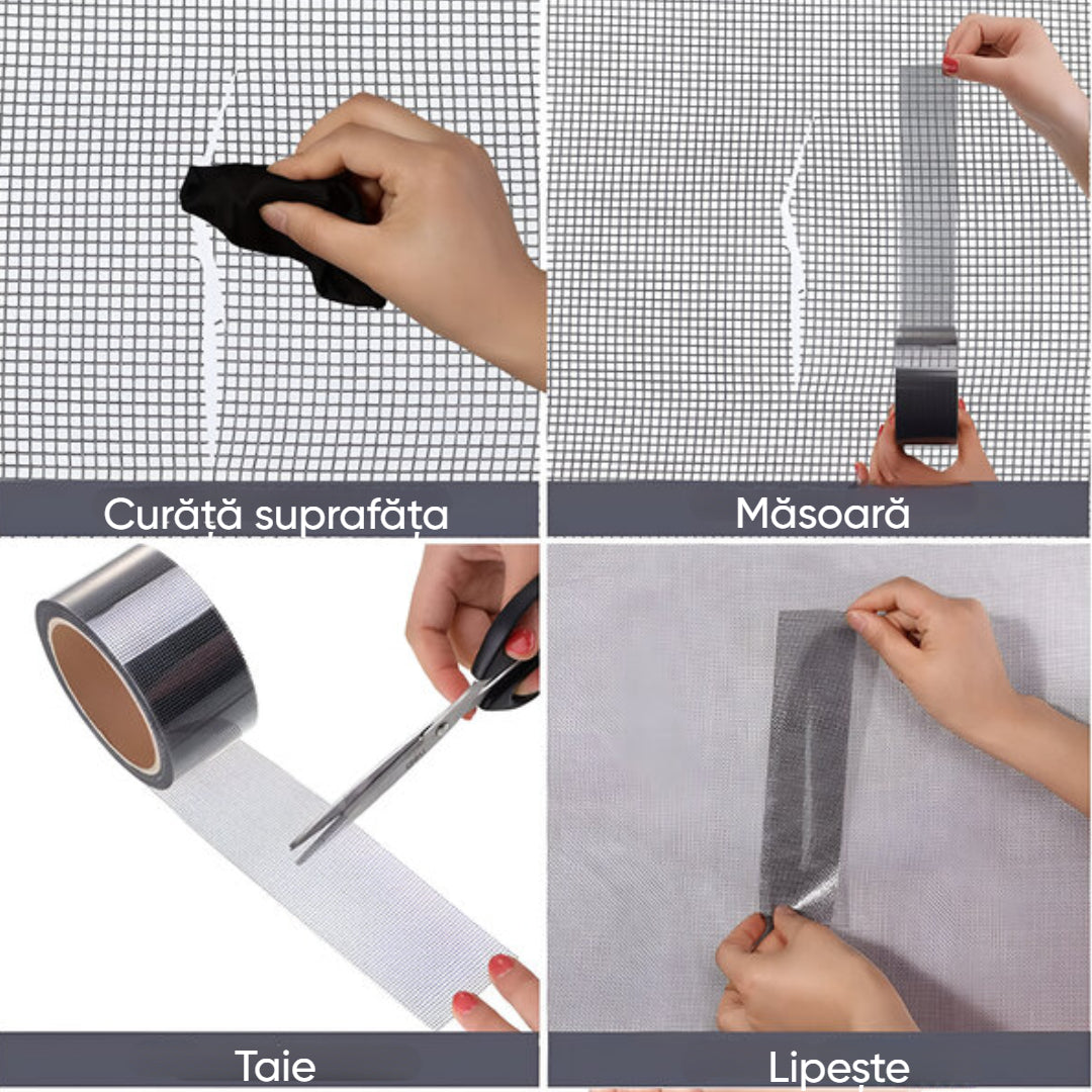 Bandă adezivă pentru repararea plaselor anti-țânțari