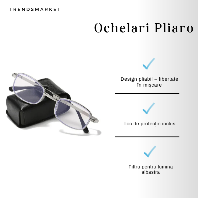 Ochelari Pliabili+ Filtru pentru lumina albastra